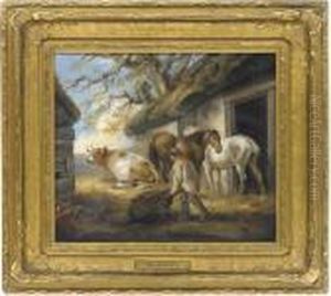 Cleaning The Stables by George Morland