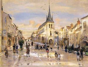 The Place Saint Jean In Nemours by Jean-Francois Raffaelli