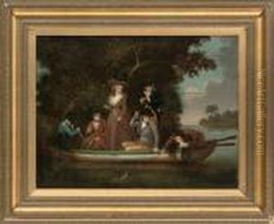 A River Landscape With An Angling Party by George Morland