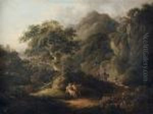 Paysage Anime D'un Couple De Bergers Au Repos by George Morland