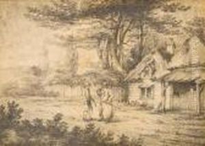 A Gentleman Greeting A Fisherman Before An Inn by George Morland