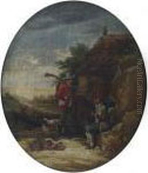 Le Chasseur Et Le Colporteur A La Porte De La Chaumiere - view 1