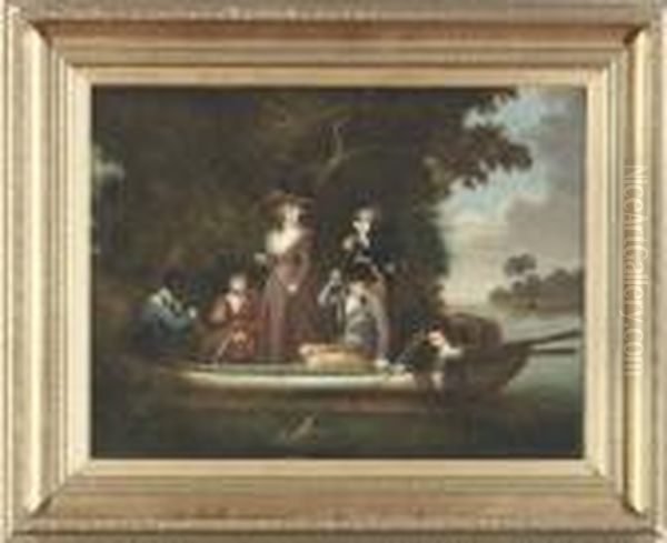 A River Landscape With And Angling Party - view 1