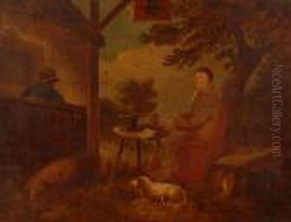 Artist Outside The Bell Inn - view 1