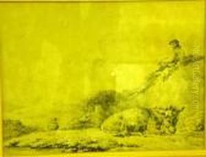 Donkey And Figure Resting by George Morland