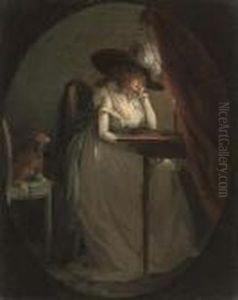 A Lady Seated At Her Escritoire by George Morland