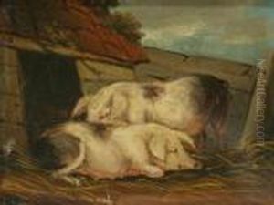 Two Pigs Outside A Sty