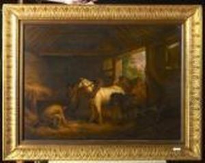 Inside A Stable. 1791. by George Morland