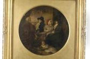 Seated Figures Conversing Outside A Country Tavern by George Morland