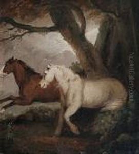 Two Horses In A Landscape Two Horses In A Landscape