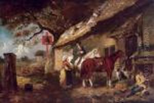 Cavalieri In Sosta Davanti All""""osteria Della Campana by George Morland