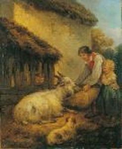 Futterung Der Ziege. by George Morland