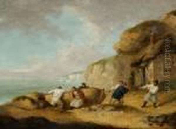 Ascribed To: Fishermen On The Beach - view 1