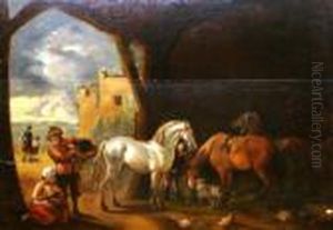 Feeding The Horses by George Morland