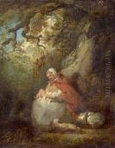 Woman With Child In A Forest. Woman With Child In A Forest.