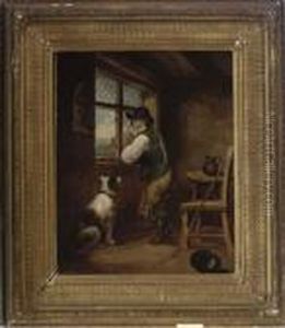 A Young Shepherd And His Dog At An Inn by George Morland