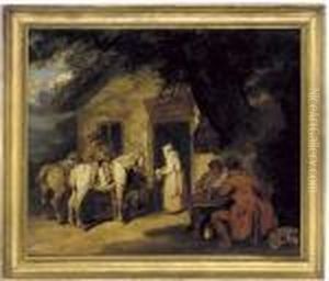 Figures And Horses Outside An Inn thumbnail