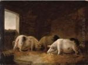 Pigs Feeding by George Morland
