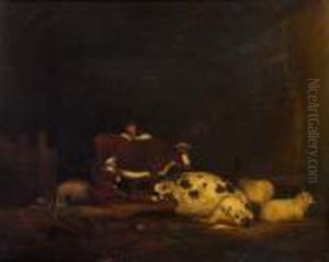 Farm Scene - Tending The Animals by George Morland