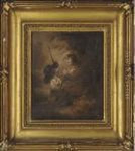 A Young Boy Playing With His Dog by George Morland