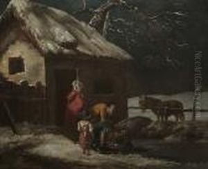 Collecting Water On A Cold Winter's Day
