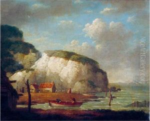 Coastal Landscape With Two Figures In A Rowing Boat