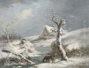 Figures By A Frozen Stream