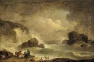 Fisherfolk On A Beach by George Morland
