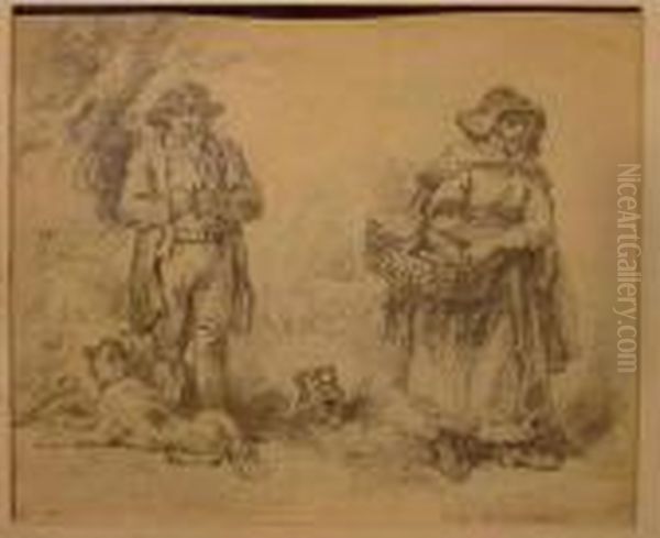 Man And Woman With Dog - view 1