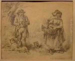 Man And Woman With Dog by George Morland