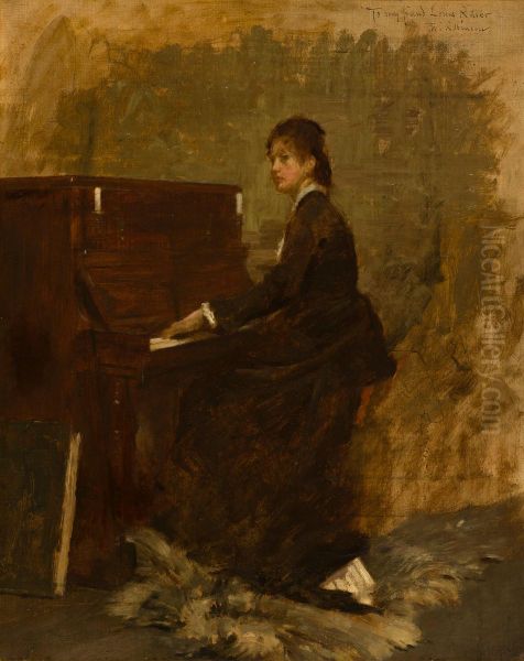 Girl At Piano by Theodore Robinson