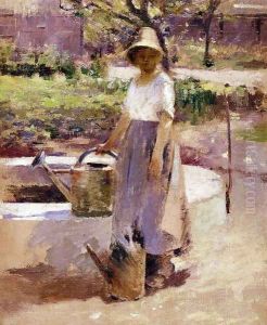 At The Fountain2 by Theodore Robinson