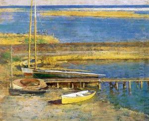 Boats At A Landing by Theodore Robinson