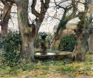 Italian Landscape With A Fountain by Theodore Robinson