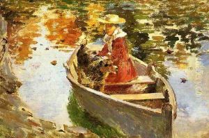 Miss Motes and her Dog Shep, 1893 by Theodore Robinson