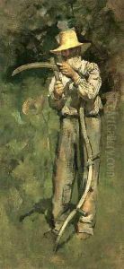 Man with Scythe by Theodore Robinson