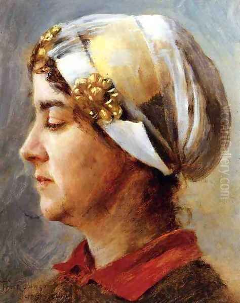 Woman with White Cap - view 1