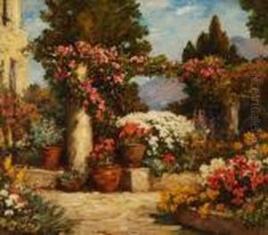 A Floralarbour In An Italianate Garden