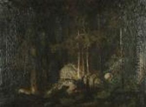 The Forest At Night. by Thomas E. Mostyn