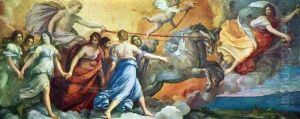 Aurora (Apollo follows the voraneilenden Aurora in his car) by Guido Reni