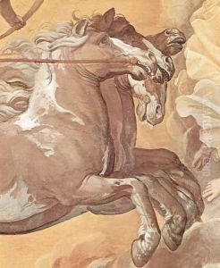 Aurora (Apollo follows the voraneilenden Aurora in his car), Detail 2 by Guido Reni