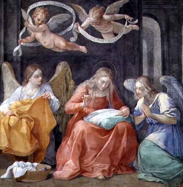 The Virgin Sewing, from the Cappella dellAnnunciata Chapel of the Annunciation 1610 - view 1