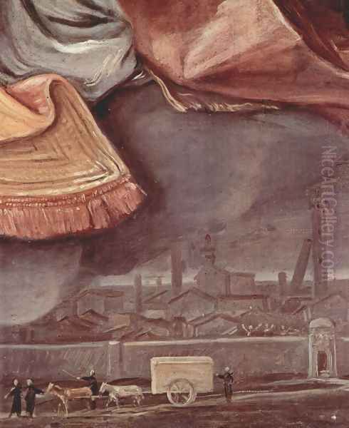 Enthroned Madonna with the city saints of Bologna (vow altar, plague altar, rosary Madonna), detail, plague in the - view 1