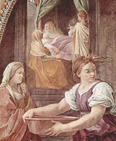 Frescoes in the Palazzo Quirinale, Cappella dell'Annunciata, entrance wall, scene, Maria birth, Detail 1 - view 1