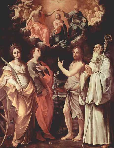 Marien's coronation with St. Catherine of Alexandria, St. John Evangelist, St. John the Baptist, St. Romuald of Cam - view 1