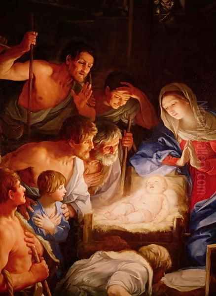 The Adoration of the Shepherds detail of the group surrounding Jesus - view 1