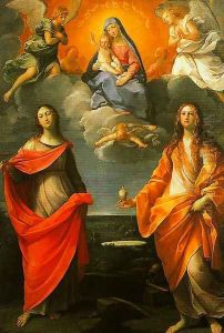 Madonna of the Snow with SS Lucy and Mary Magdalen by Guido Reni