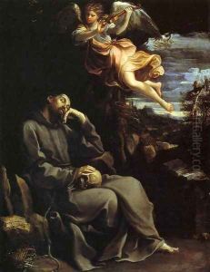 St Francis Consoled by Angelic Music by Guido Reni