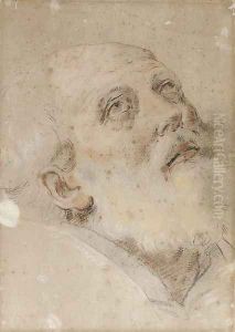 Saint Petronius looking up to the right by Guido Reni