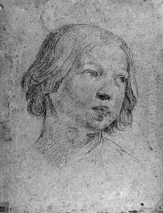 The head of a child inclined to the right
